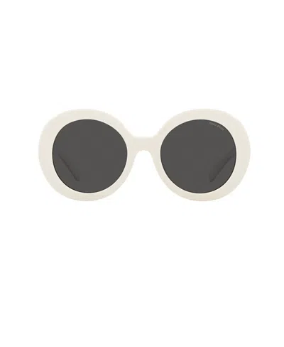 Miu Miu Eyewear Round-frame Sunglasses In White