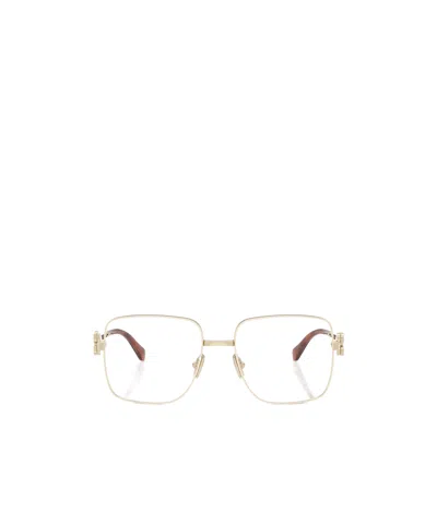 Miu Miu Eyewear Square Frame Glasses In Gold