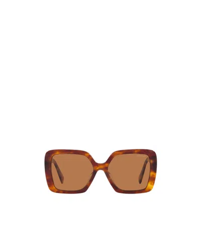 Miu Miu Eyewear Square Frame Sunglasses In Brown