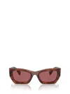 Miu Miu Miu Glimpse Rectangle-frame Sunglasses In Striped Tobacco