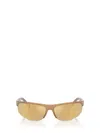 Miu Miu A02s Semi-rimless Oval Plastic Sunglasses In Brown