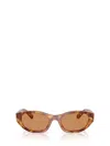 Miu Miu Womens Brown Mu A03s Oval-frame Acetate Sunglasses In Brown