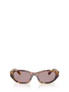 Miu Miu Womens Brown Mu A03s Irregular-frame Tortoise Acetate Sunglasses In Brown