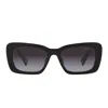 Miu Miu Mu 07ys Gradient Logo Acetate Rectangle Sunglasses In Black