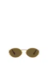 Miu Miu Womens Gold Mu 52ys Round-frame Tinted-lens Metal Sunglasses In Brass Gold