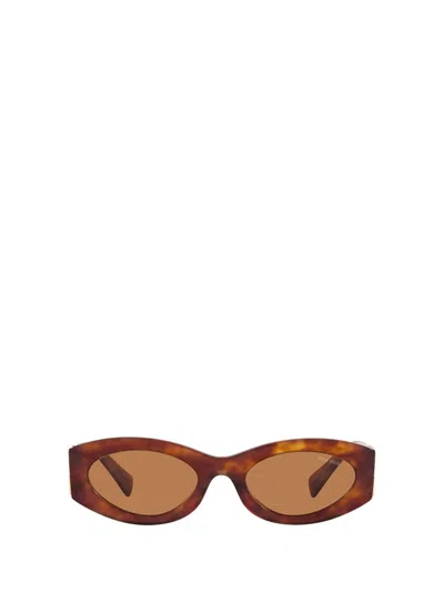 Miu Miu Glimpse Oval-frame Tortoiseshell Acetate Sunglasses
