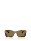 Miu Miu Mu 07ys Logo Acetate Rectangle Sunglasses In Brown
