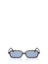 Miu Miu Mu 11zsf Acetate Rectangular Sunglasses In Black