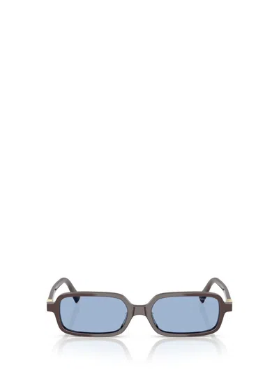 Miu Miu 11zs Rectangular Sunglasses In Brown