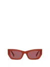 Miu Miu Womens Red Mu 09ws Brand-embellished Rectangular-frame Acetate Sunglasses In Cognac Opal