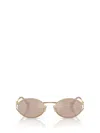 Miu Miu Womens Mu 52ys Oval-frame Metal Sunglasses Gold In Gold