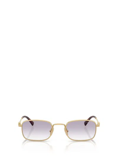 Miu Miu 0mu A53s Rectangular Gold Metal Sunglasses In Multi