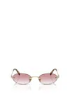 Miu Miu Womens Gold Mu A54s Oval-frame Metal Sunglasses In Gold