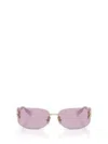 Miu Miu Logo Sunglasses In Purple