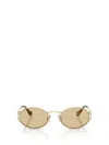 Miu Miu Mu 52ys Metal Oval Sunglasses In Gold