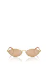 Miu Miu Womens Gold Mu 56zs Irregular-shape Metal Sunglasses In Pink