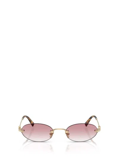 Miu Miu Womens Gold Mu A54s Oval-frame Metal Sunglasses In Neutral