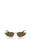 Miu Miu Womens Gold Mu A52s Irregular-frame Metal Sunglasses In Gold