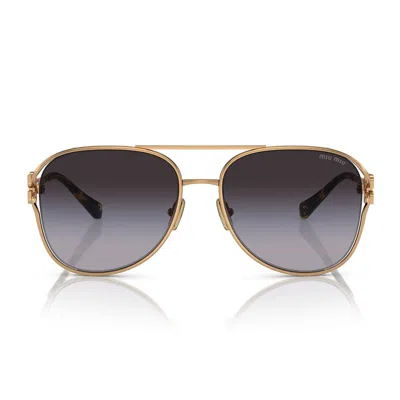 Miu Miu Eyewear Sunglasses In Gold