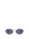 Miu Miu Womens Pink Mu 52ys Round-frame Branded-arm Metal Sunglasses In Gold
