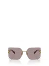 Miu Miu Runway Rimless Square Metal Sunglasses In Gold