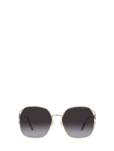 Miu Miu Eyewear Square Frame Sunglasses In Gold