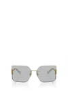 Miu Miu Eyewear Logo-plaque Oversize-frameless Sunglasses In Gold