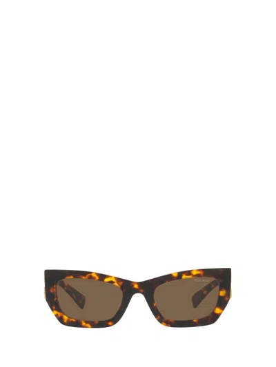 Miu Miu Womens Yellow Mu 09ws Rectangular-frame Acetate Sunglasses In Honey Havana
