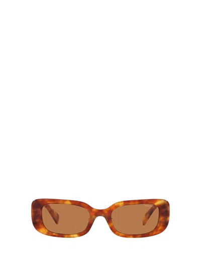 Miu Miu Womens Brown Mu 08ys Square-frame Tortoiseshell Acetate Sunglasses In Multicolor