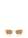Miu Miu 50mm Oval Sunglasses In White