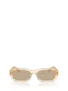 Miu Miu Logo-lettering Square-frame Sunglasses In Sand Transparent