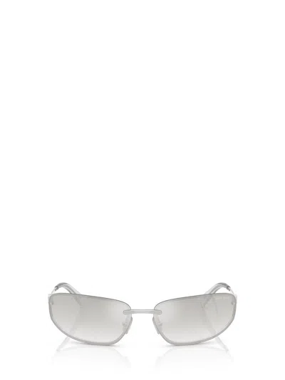 Miu Miu A50s Rimless Oval Metal Sunglasses In Silver