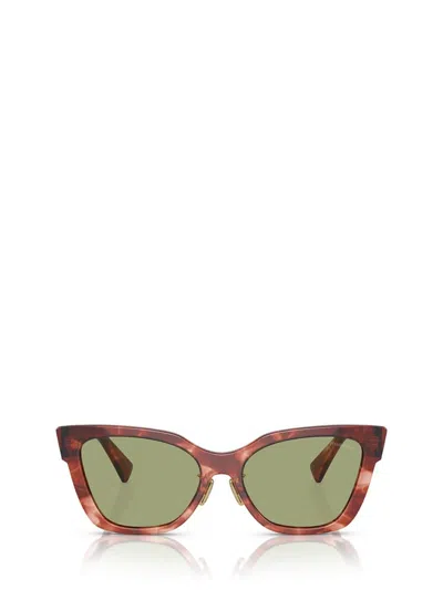 Miu Miu Eyewear Sunglasses In Striped Garnet