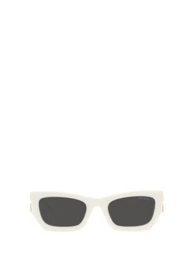 Miu Miu Womens White Mu 09ws Rectangle-frame Acetate Sunglasses