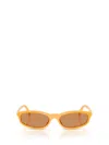 Miu Miu Eyewear Rectangular Frame Full Rim Sunglasses In Yellow