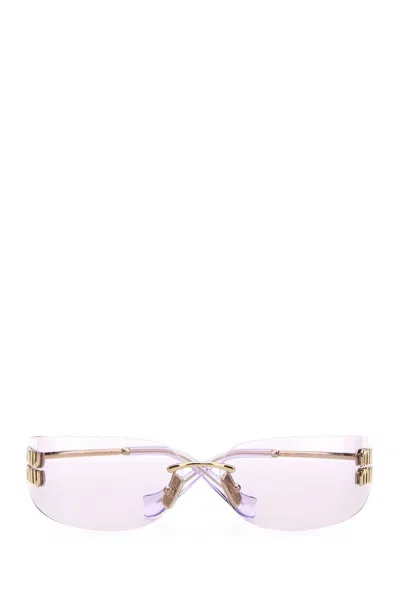 Miu Miu Logo-appliqué Sunglasses In Multi