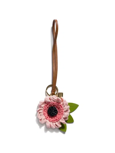 Miu Miu Fabric And Leather Key Ring Trick In Blue