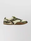 Miu Miu Fabric And Leather Low-top Sneakers In Animal Print