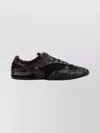 Miu Miu Fabric And Leather Low-top Sneakers In Black