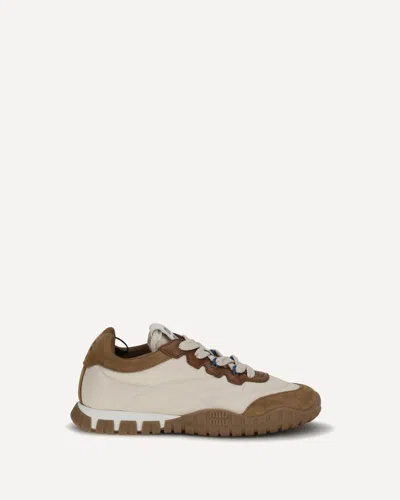 Miu Miu Fabric And Suede Sneakers In Neutral