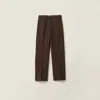 Miu Miu Fabric Stitch Knit Pants In Brown