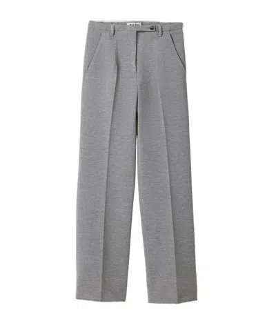 Miu Miu Fabric Stitch Knit Pants In Gray