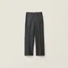 Miu Miu Knit Trousers With Side Stripe Detail In Black