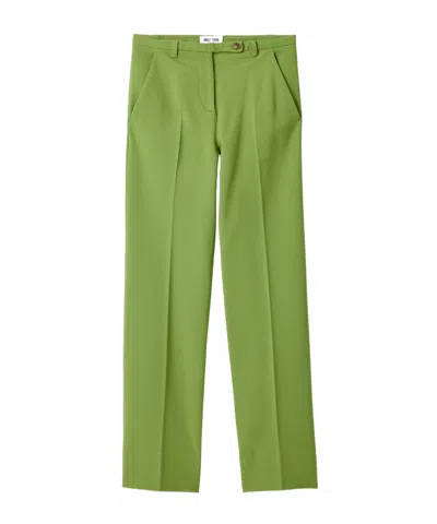 Miu Miu Fabric Stitch Knit Pants In Green