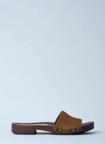 MIU MIU FADED SUEDE CLOGS