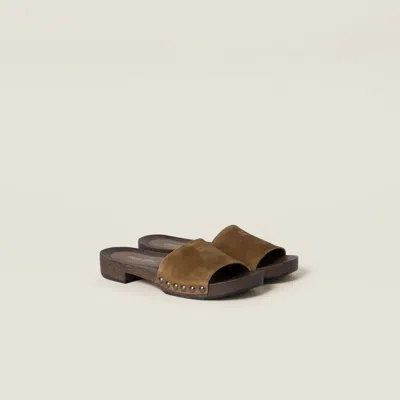Miu Miu Women Leather Sandals In Multi