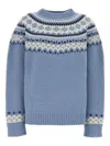Miu Miu Fair-isle Patterned Wool Sweater In Blue