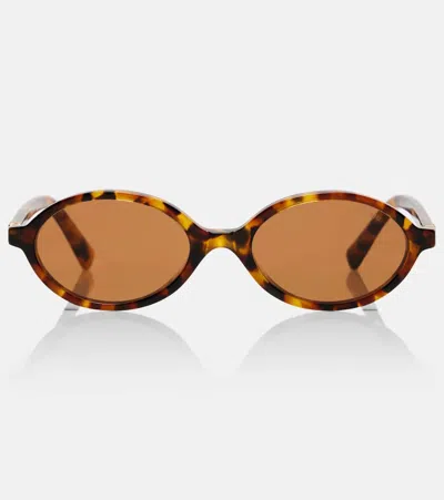 Miu Miu Runde Sonnenbrille Fashion Show In Brown