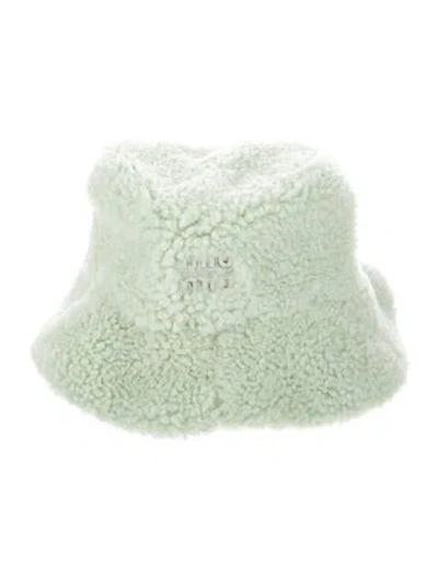Pre-owned Miu Miu Faux Fur Bucket Hat W/tags In Green