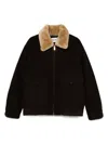 Miu Miu Faux-fur Collar Jacket In Black